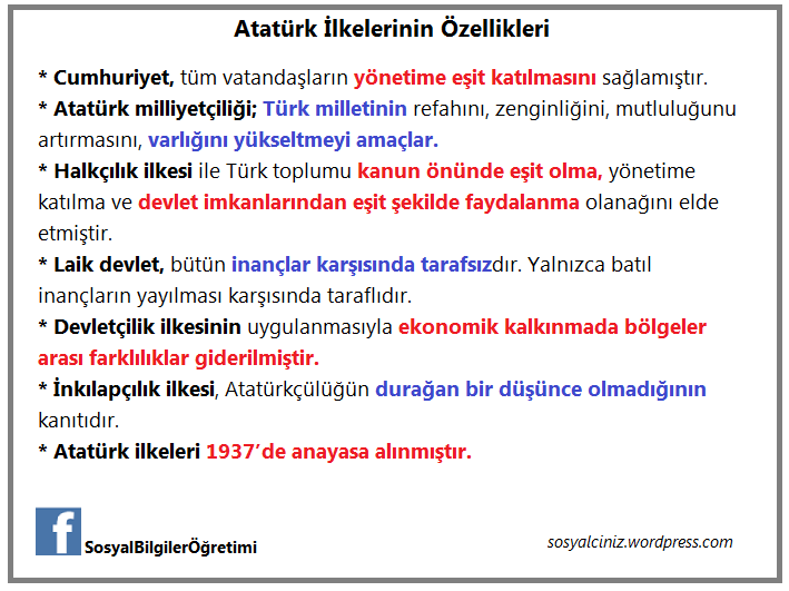 Atatürk İlkelerinin Bazı Özellikleri