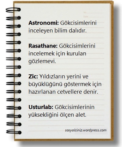 Astronomi ile ilgili kavramlar