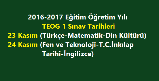 2016-2017 TEOG-1 Konu ve Kazanımları
