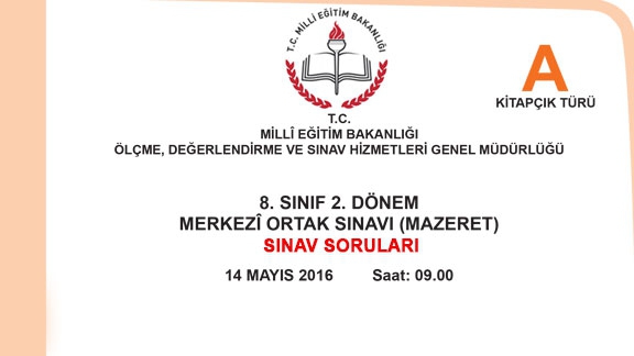 20-21 Mayıs 2017 Merkezi Ortak Sınavlar-Mazeret Sınavı