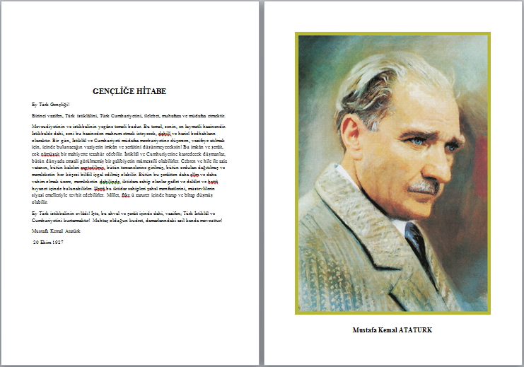 Gençliğe Hitabe ve Atatürk Resmi
