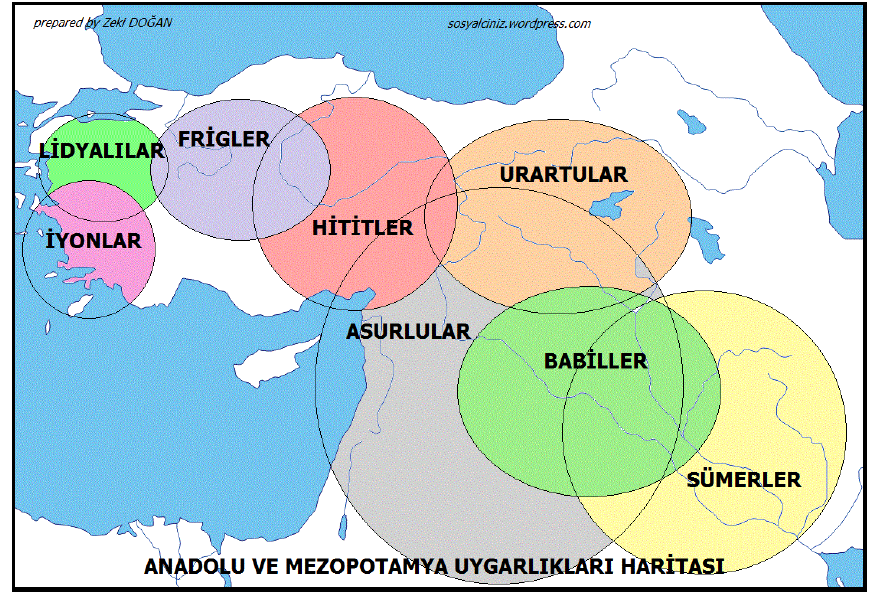 Anadolu ve Mezopotamya Uygarlıkları Haritası