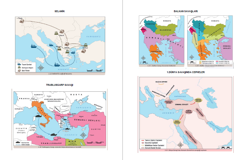 T.C. İnkılap Tarihi Sınavlarda Çok Karşılaşılan Haritalar