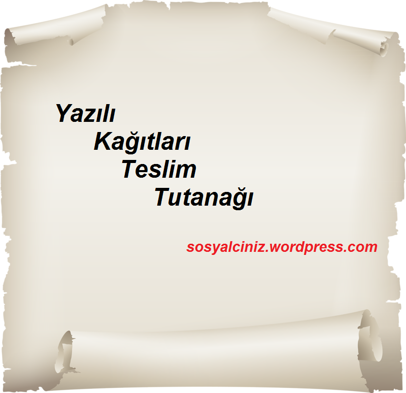 2019-2020 Yazılı Kağıtları Teslim Tutanağı