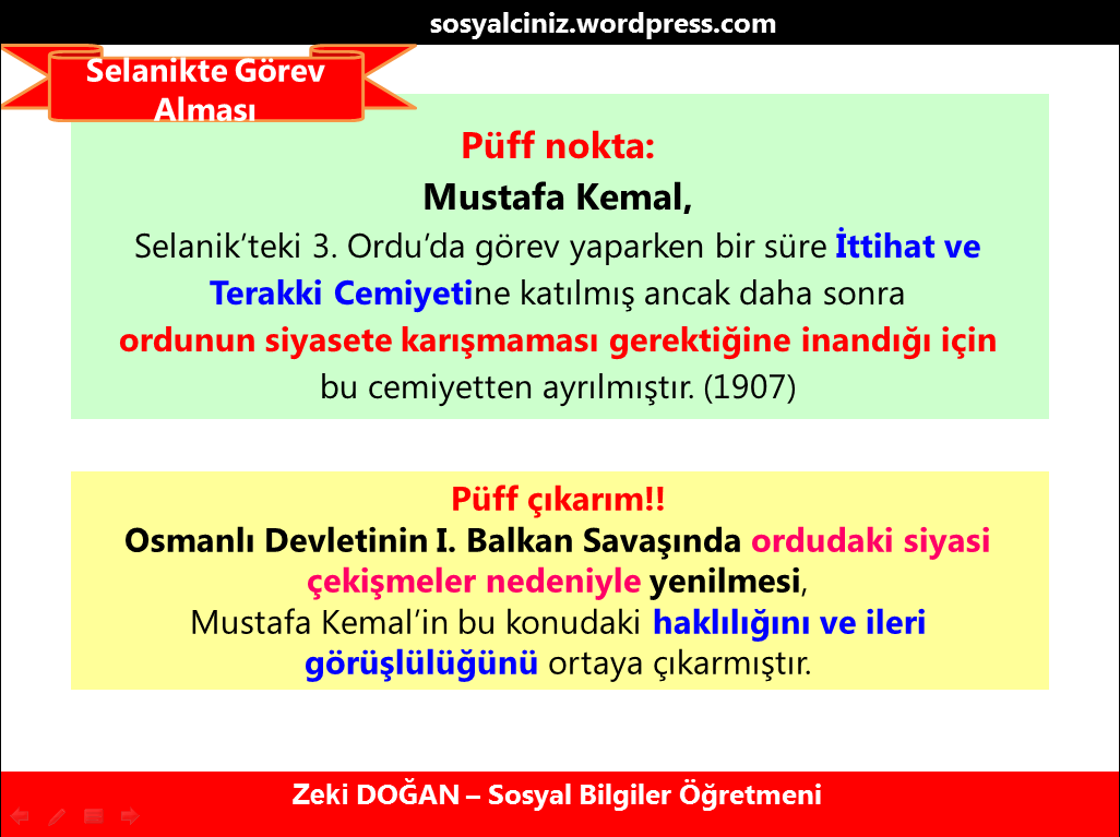 Mustafa Kemal’in Askerlik Hayatı Püf Noktalar