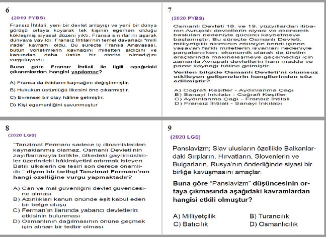 Bir Kahraman Doğuyor Ünitesi Çıkmış Sorular