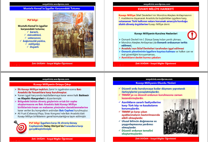 İşgaller Karşısında Tutum-Kuvayı Milliye-Cemiyetler