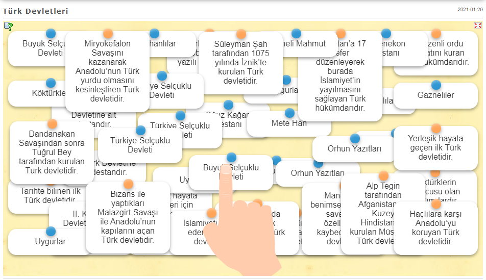 Sosyal Bilgiler 6 Türk Devletleri Online Eşleştirme