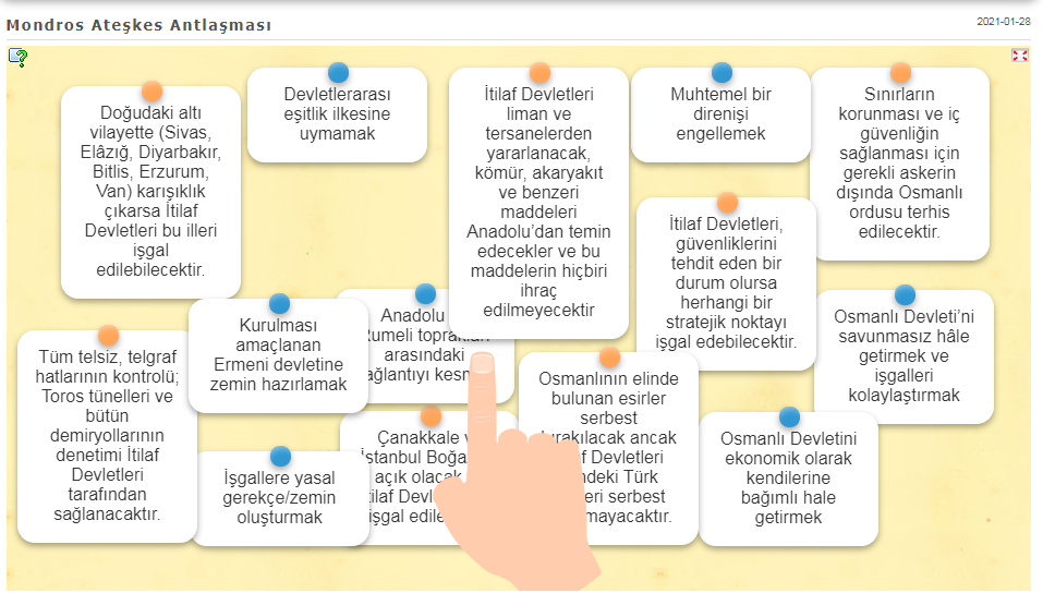 Mondros Ateşkes Antlaşması Online Eşleştirme Etkinliği