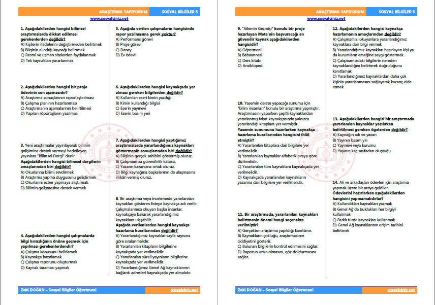 Araştırma Yapıyorum Test