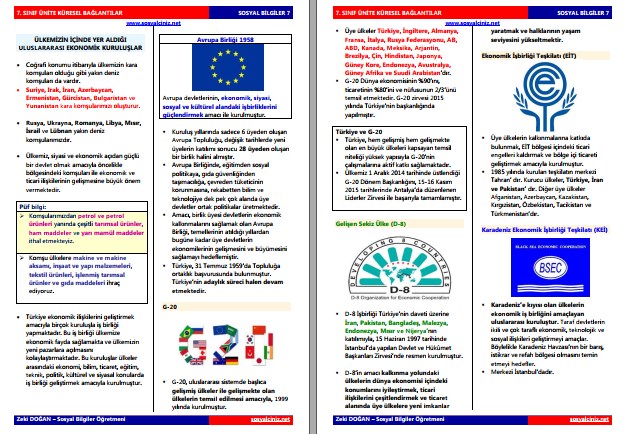 7. Sınıf Sosyal Bilgiler 7. Ünite Küresel Bağlantılar Ders Notları