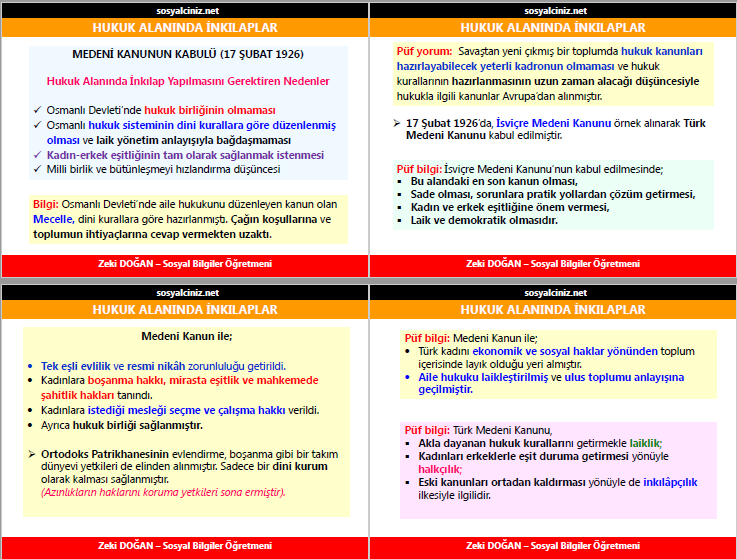 Atatürkçülük ve Çağdaşlaşan Türkiye LGS Özet