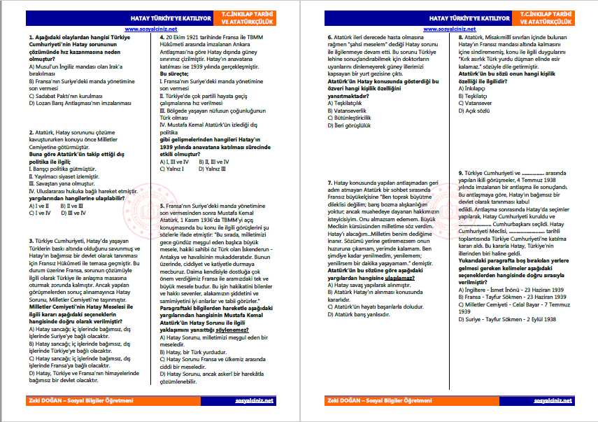 Hatay Anavatana Katılıyor Test