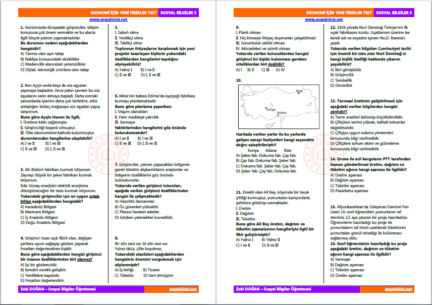 Ekonomi İçin Yeni Fikirler Test