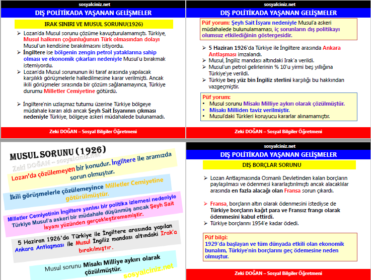 6.Ünite Atatürk Dönemi Türk Dış Politikası LGS Özet