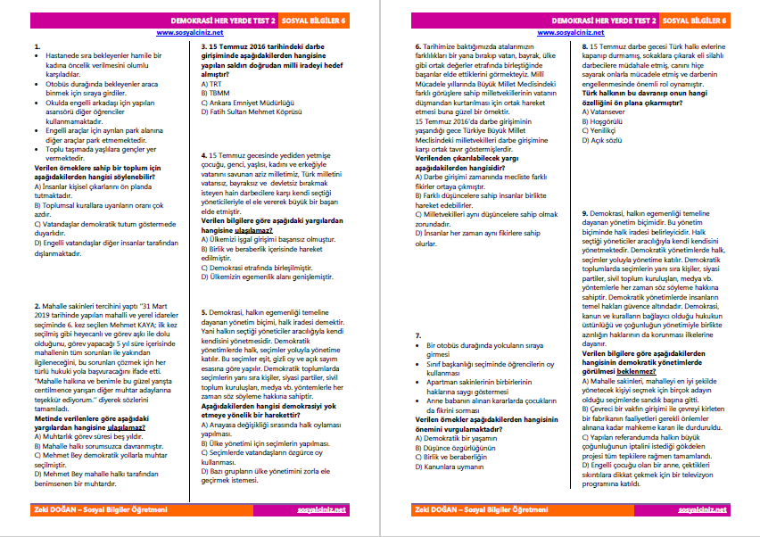 Demokrasi Her Yerde Test 2