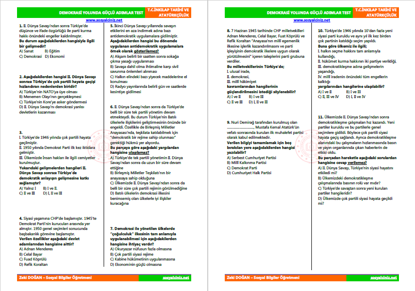 Demokrasi Yolunda Güçlü Adımlar Test