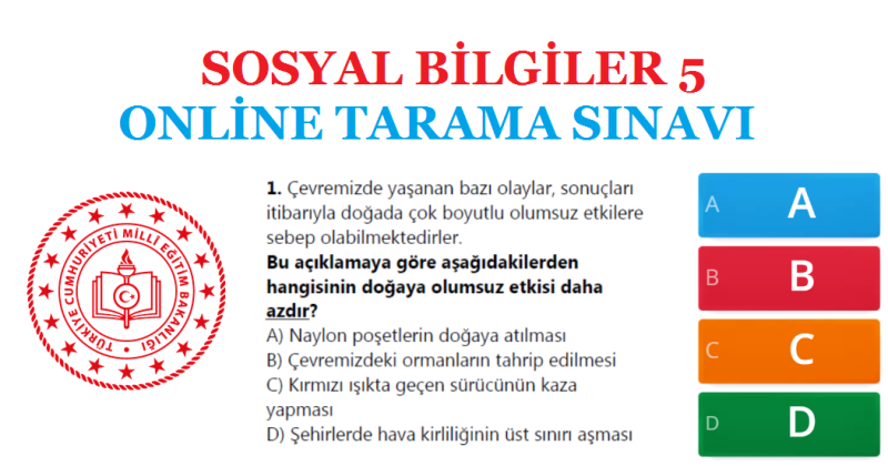 Sosyal Bilgiler 5 Online Tarama Sınavı