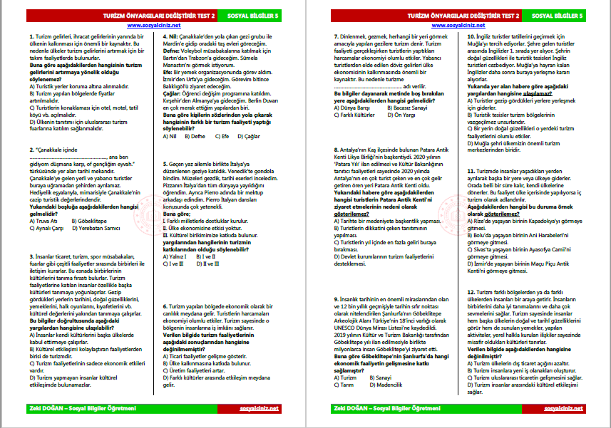 Turizm Önyargıları Değiştirir Test-2