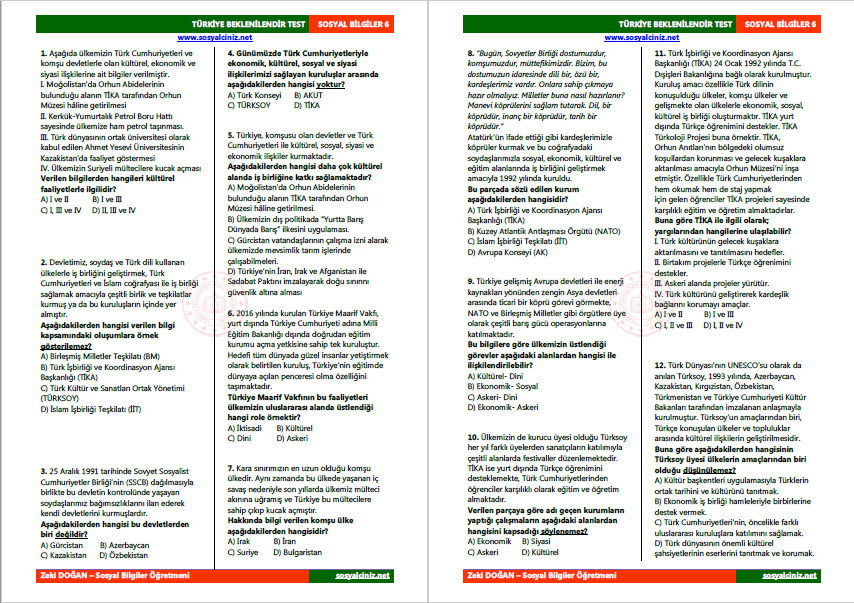 Türkiye Beklenilendir Test-2