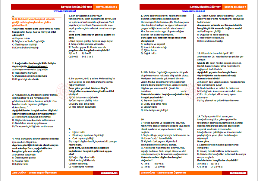 İletişim Özgürlüğü Test