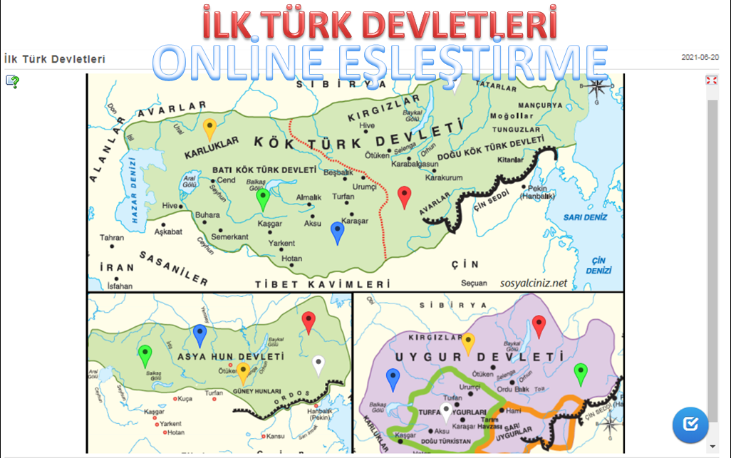 İlk Türk Devletleri Online Eşleştirme