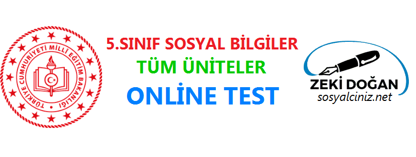 Sosyal Bilgiler 5 Tüm Üniteler Online Test