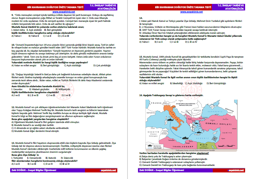 Bir Kahraman Doğuyor Ünite Testi 2