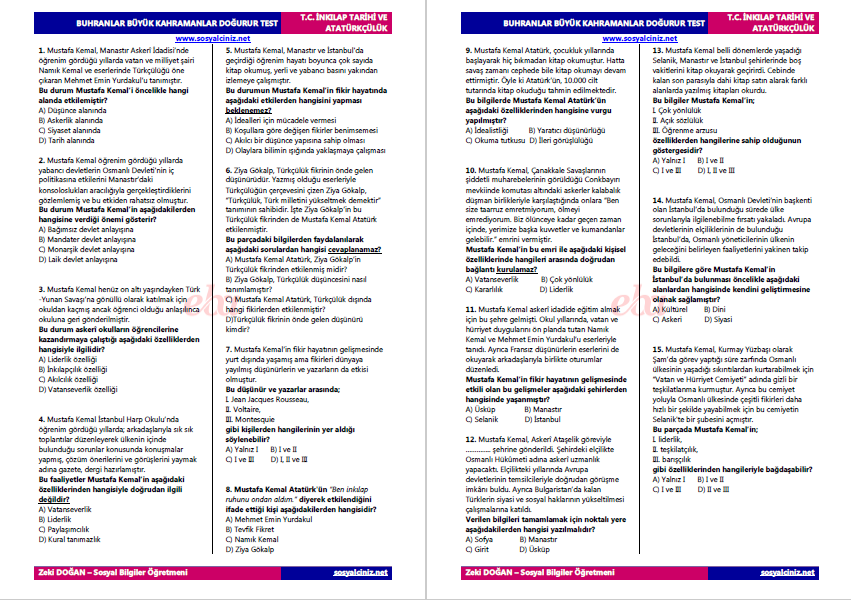 Buhranlar Büyük Kahramanlar Doğurur Test