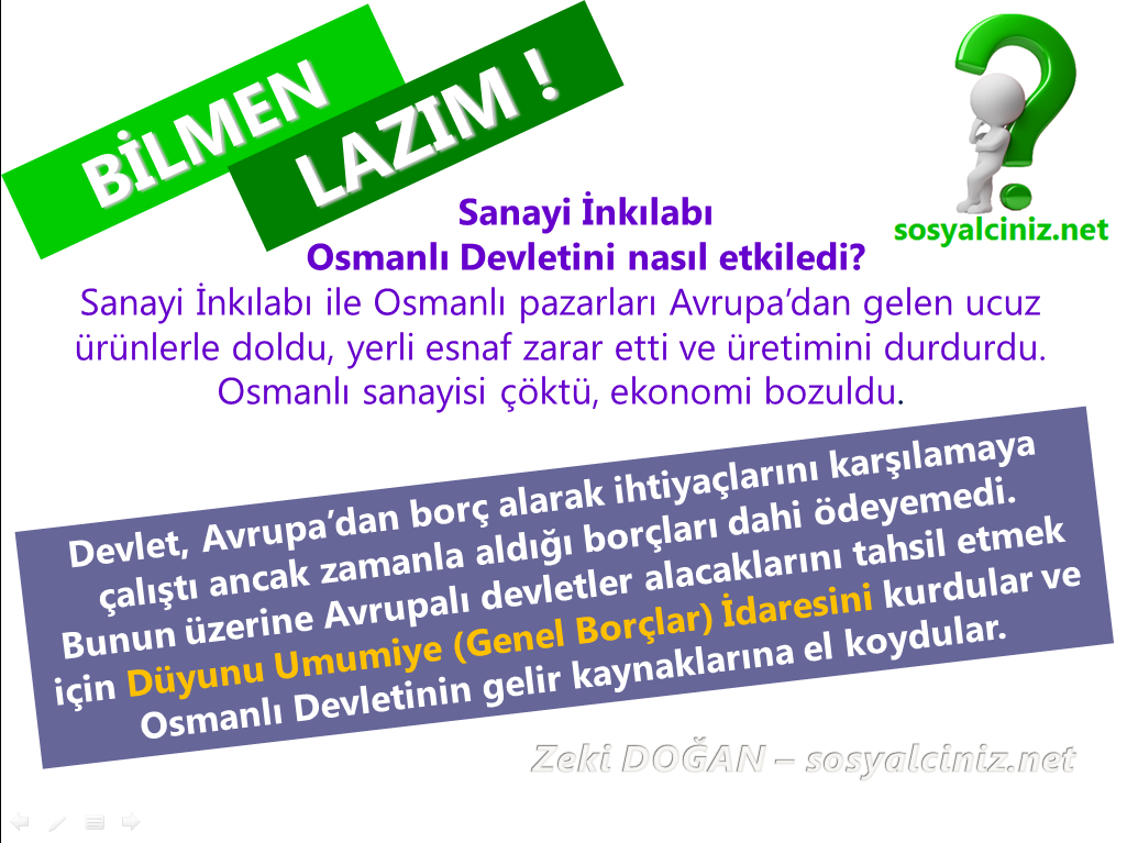 Sanayi İnkılabının Osmanlı Devletine Etkileri