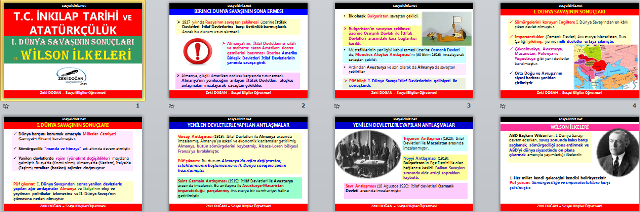 I. Dünya Savaşının Sonuçları ve Wilson İlkeleri Sunu