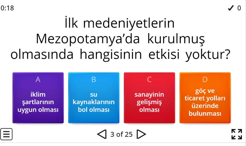 Uygarlıkları Öğreniyorum Online Test