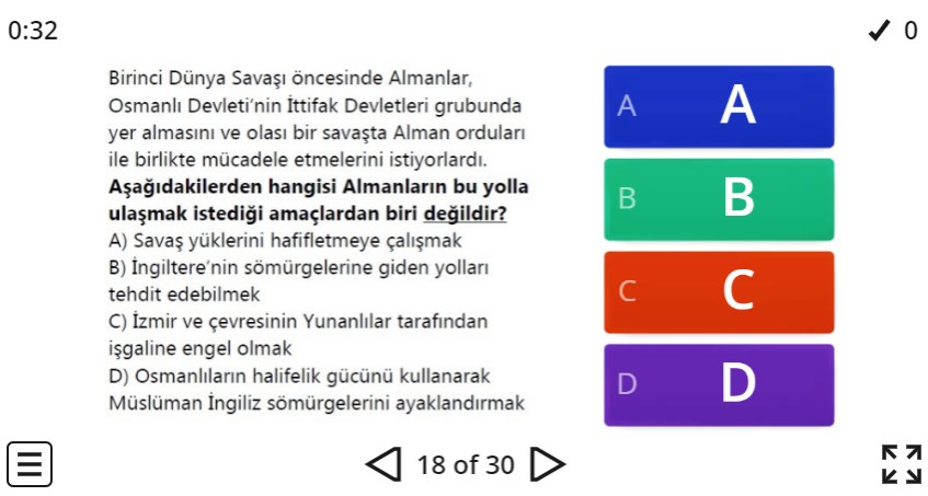T. C. İnkılap Tarihi Online Tarama Testi