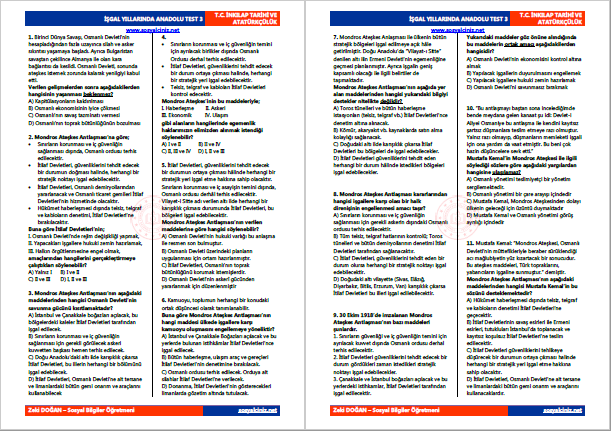 İşgal Yıllarında Anadolu Test 3