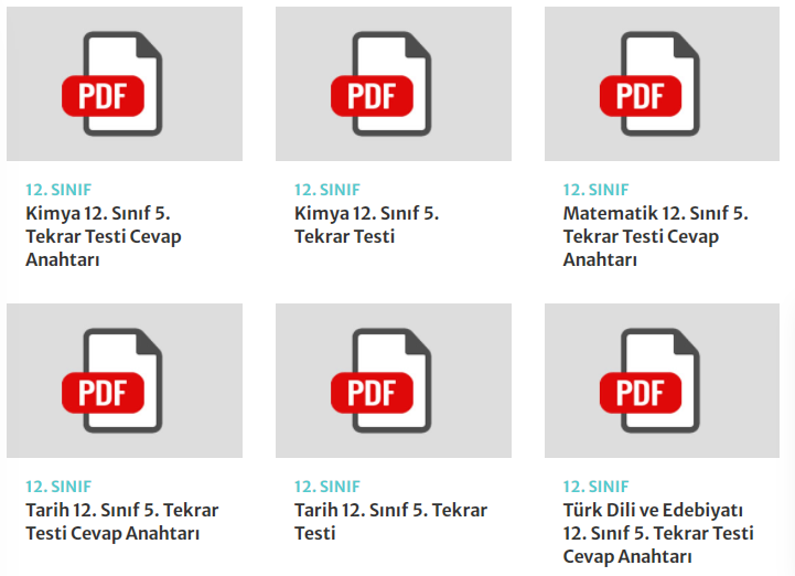 Lise 9-10-11-12 MEB Çalışma Soruları