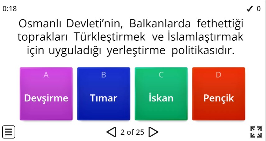 Osmanlı Devleti Kavramlar Online Test