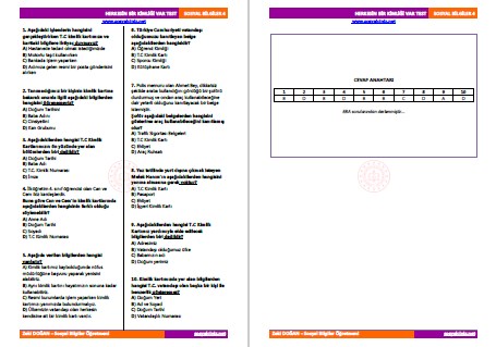 Herkesin Bir Kimliği Var Test
