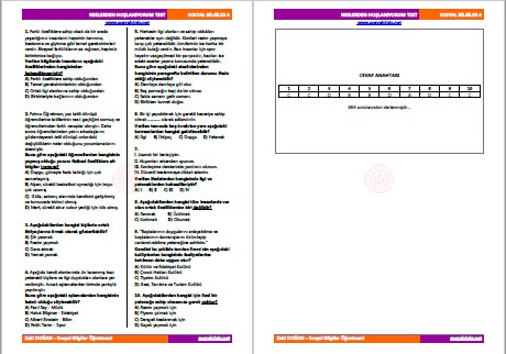 Nelerden Hoşlanıyorum Test