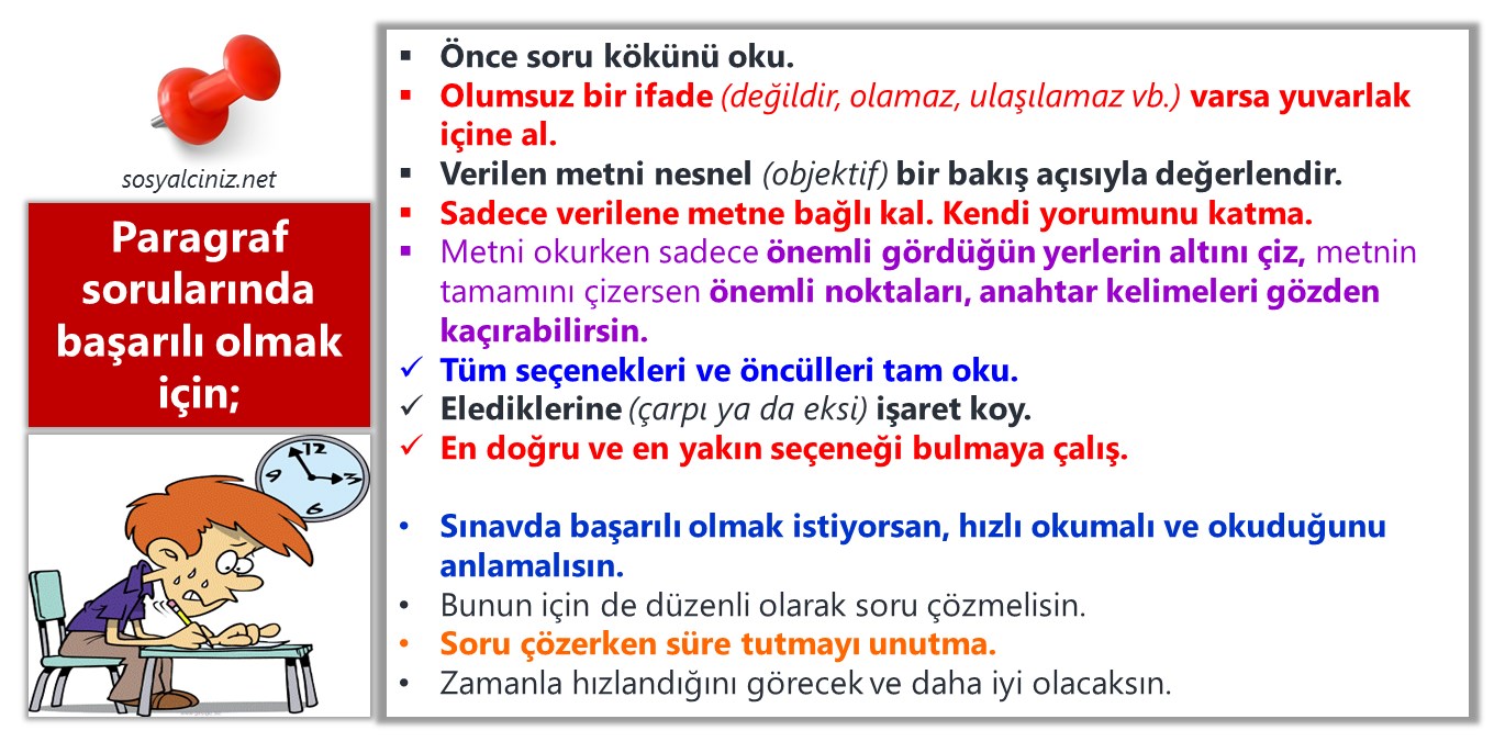 Paragraf sorularında başarılı olmak için