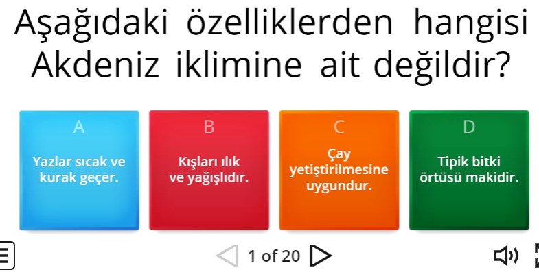Ülkemizde Görülen İklimler Online Test