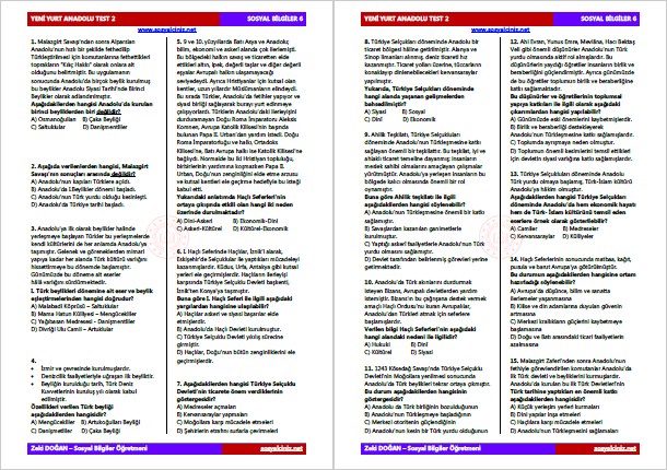 Yeni Yurt Anadolu Test 2