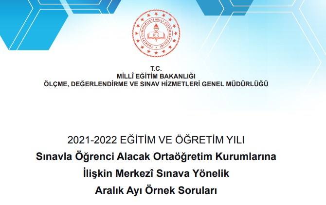 Aralık 2021 MEB LGS Örnek Sorular