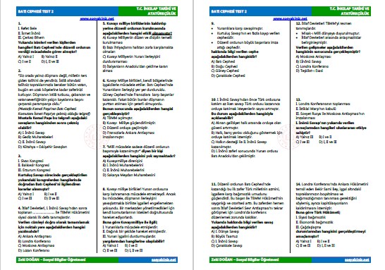 Batı Cephesi Test 2