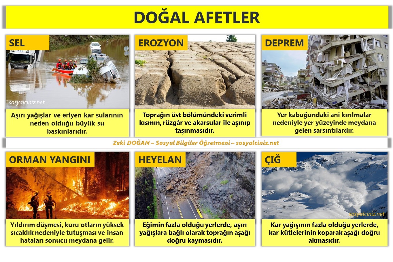 Doğal Afetler Tablo