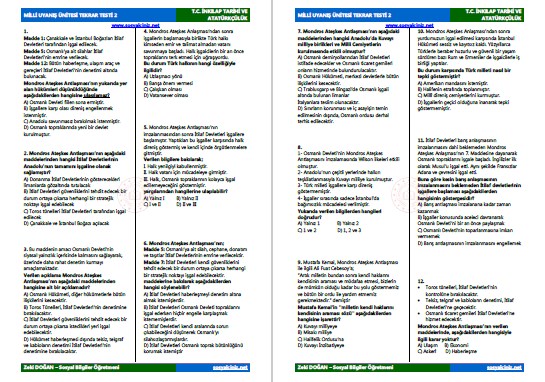 Milli Uyanış Tekrar Testi 2