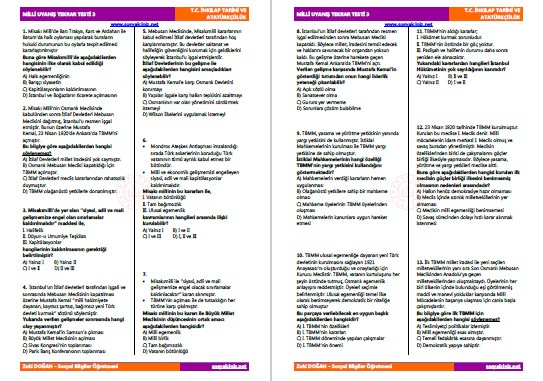 Milli Uyanış Tekrar Testi 3