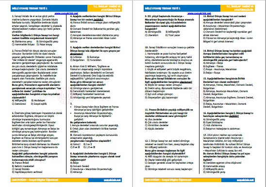 Milli Uyanış Tekrar Testi 1
