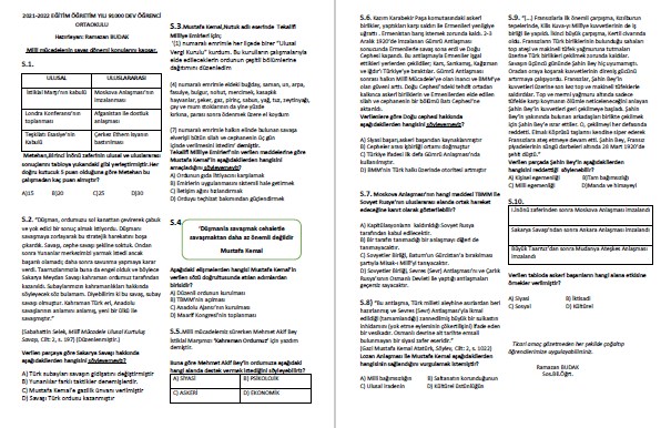 Kurtuluş Savaşı Cepheler Test