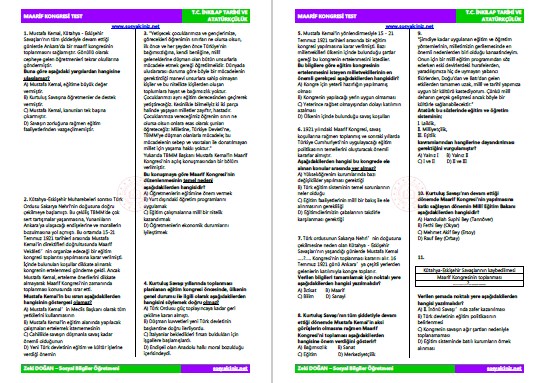 Maarif Kongresi Test