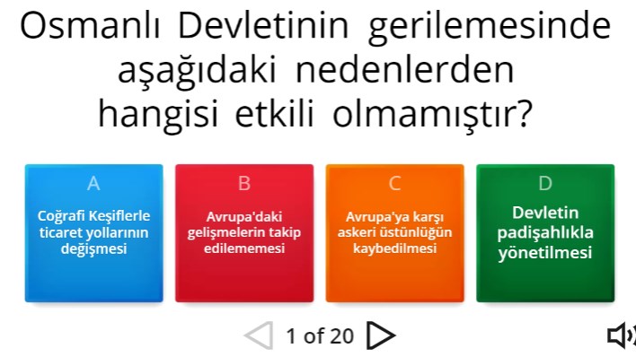 Osmanlı Devletinde Islahat Hareketleri Online Test
